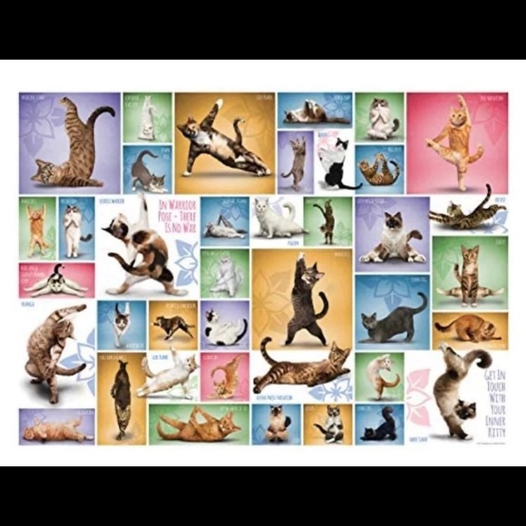 Yoga Cats 1000-Piece puzzle NEW Finished puzzle size19.25" x 26.5" - Picture 3 of 4